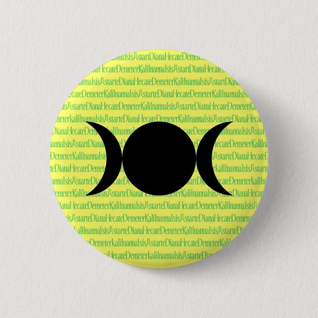 Badge Rond 5 Cm Chant de déesse (jaune) (Devant)