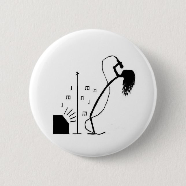 Badge Rond 5 Cm Chanteur de bâton (Devant)