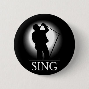 Badge Rond 5 Cm Chantez le bouton