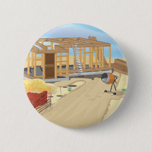 Badge Rond 5 Cm Chantier de construction
