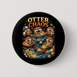 Badge Rond 5 Cm Chaos de loutre