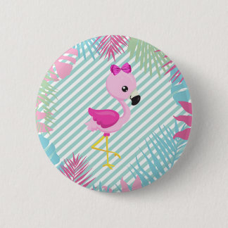 Badge Rond 5 Cm Chapa Flamenco Rosa Baby