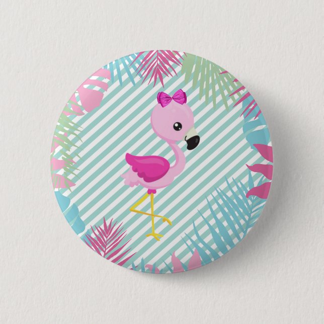Badge Rond 5 Cm Chapa Flamenco Rosa Baby (Devant)