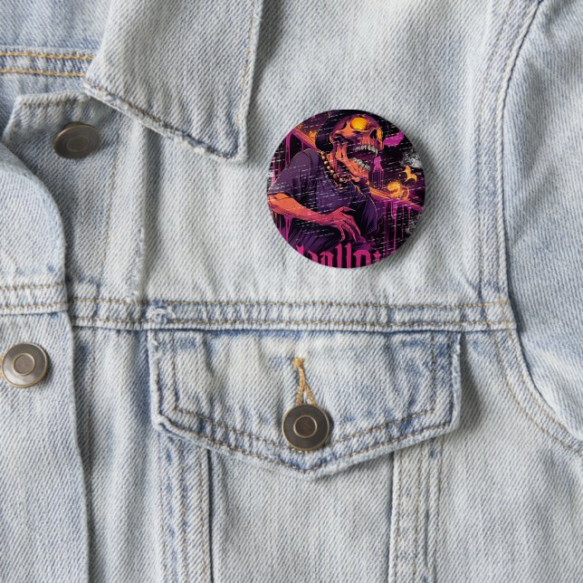 BADGE ROND 5 CM CHAPA REDONDA CALAVERA (En situation)