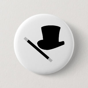 Badge Rond 5 Cm chapeau et baguette magique