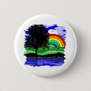 Badge Rond 5 Cm Chaque jour est Jour des terres