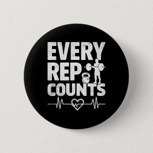 Badge Rond 5 Cm Chaque Rep Compte Weightlifter Bodybuilding Bodybu