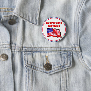 Badge Rond 5 Cm Chaque Vote Compte Bouton Drapeau Américain