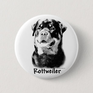 Badge Rond 5 Cm Charbon de bois de rottweiler - bouton
