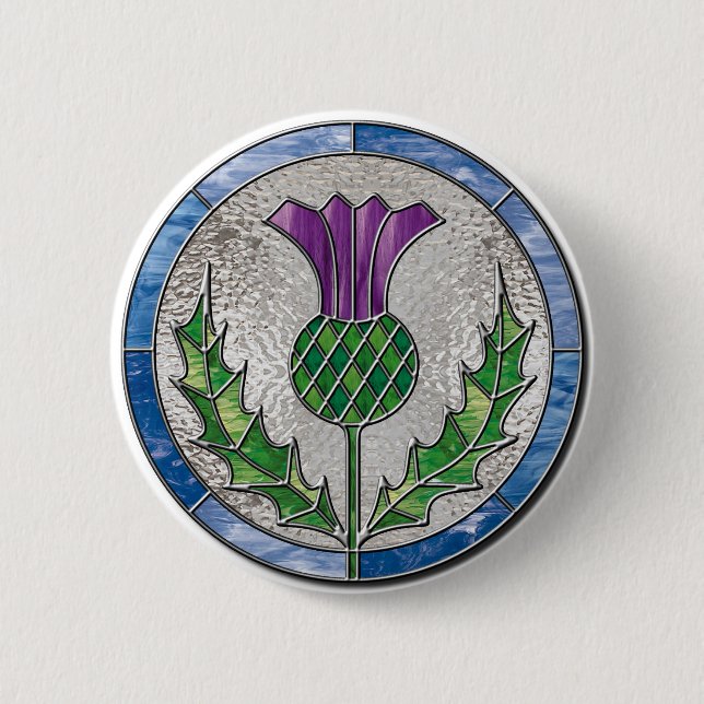 Badge Rond 5 Cm Chardon en verre (Devant)