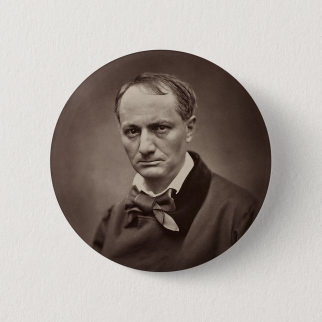 Badge Rond 5 Cm Charles Baudelaire par Étienne Carjat (Devant)