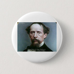 Badge Rond 5 Cm Charles Dickens "Charité @Home" Citation Cadeaux