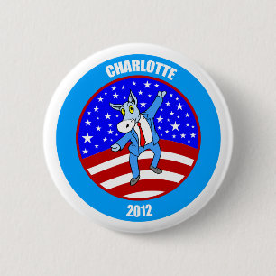 Badge Rond 5 Cm Charlotte 2012 DNC
