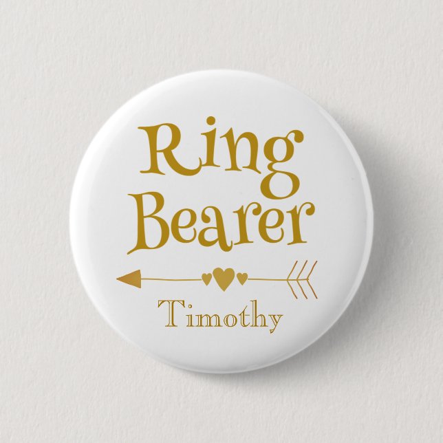 Badge Rond 5 Cm Charme de porteur d'alliances (Devant)