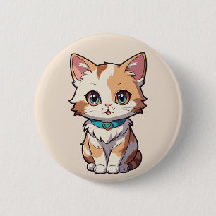 Badge Rond 5 Cm Charmingly mignon Conception de chat
