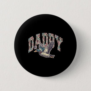 Badge Rond 5 Cm Chasse au canard de Mallard Papa Camouflage rétro 
