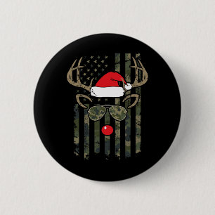 Badge Rond 5 Cm Chasse aux cerfs de Virginie Chasseur Camo Funny D