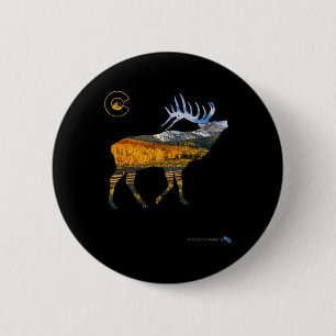 Badge Rond 5 Cm Chasse aux Elks du Colorado