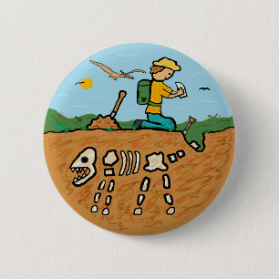 Badge Rond 5 Cm Chasse aux fossiles