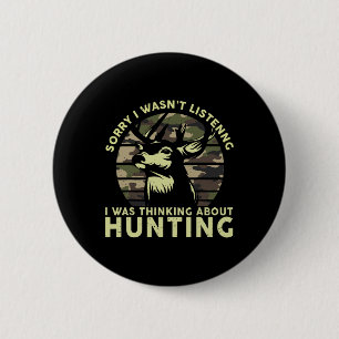Badge Rond 5 Cm Chasseur de cerfs de wapiti Drôle Chasse de cerfs
