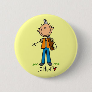 Badge Rond 5 Cm Chasseur de Stick Figure