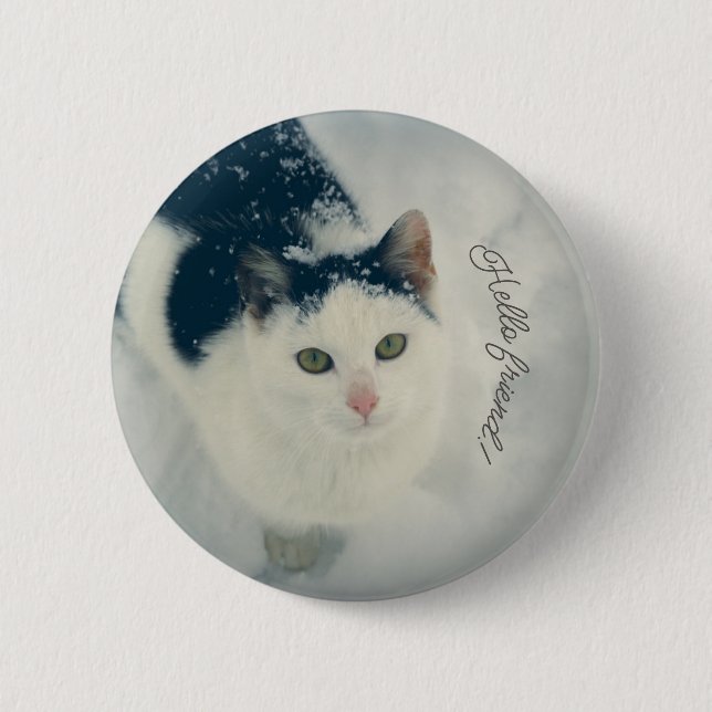 Badge Rond 5 Cm Chat (Devant)