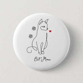 Badge Rond 5 Cm Chat avec insigne du coeur