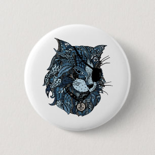 Badge Rond 5 Cm chat bleu (3)
