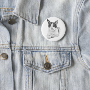 Badge Rond 5 Cm Chat Calico en Similigravure
