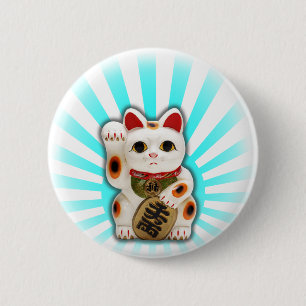 Badge Rond 5 Cm Chat chanceux (Maneki-neko)
