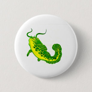Badge Rond 5 Cm Chat-chauve-souris chanceux