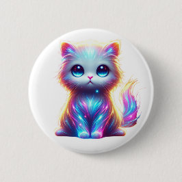 Badge Rond 5 Cm Chat coloré délice