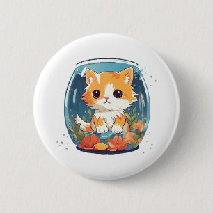 Badge Rond 5 Cm Chat Coupable