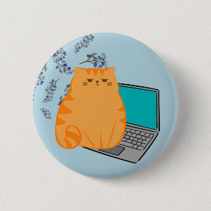Badge Rond 5 Cm Chat de bureau