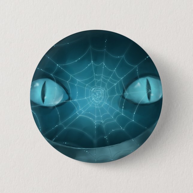 Badge Rond 5 Cm Chat de Cheshire grimaçant le bouton (Devant)