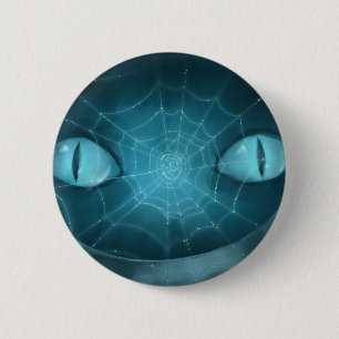 Badge Rond 5 Cm Chat de Cheshire grimaçant le bouton