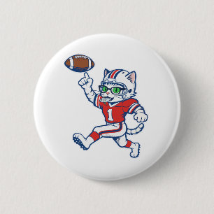 Badge Rond 5 Cm Chat de foot drôle