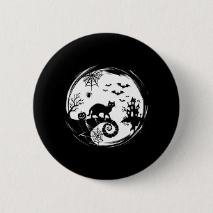 Badge Rond 5 Cm Chat de l'Halloween d'homme Chauve-souris Araignée