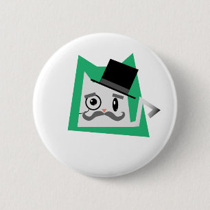 Badge Rond 5 Cm Chat de monocle