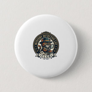 Badge Rond 5 Cm Chat Détective Mystère Chat T-Shirt Graphique Art
