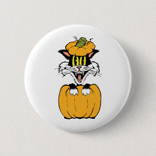 Badge Rond 5 Cm Chat d'Halloween