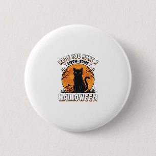 Badge Rond 5 Cm Chat d'Halloween Mignon Design de Gravure Vintage_
