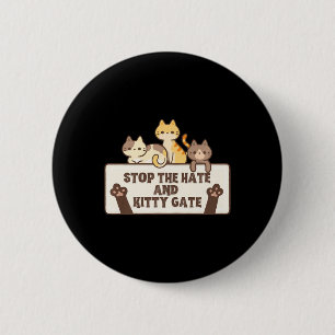 Badge Rond 5 Cm Chat Ladies For Kamala Harris Stop Hate Kitty G