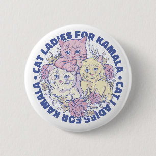 Badge Rond 5 Cm Chat Ladies Pour Kamala
