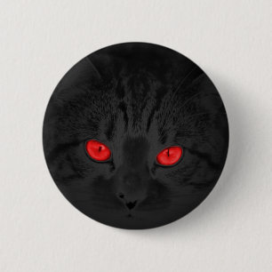 Badge Rond 5 Cm chat noir