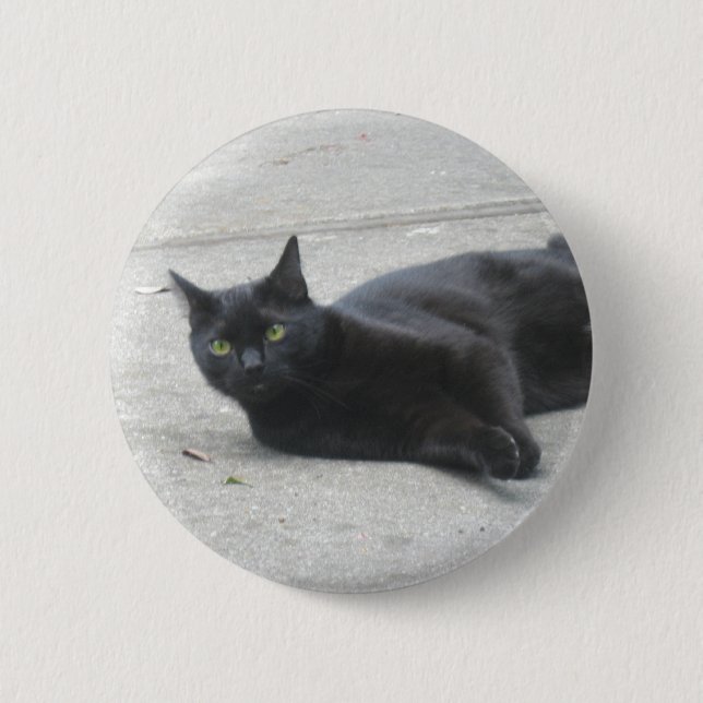 Badge Rond 5 Cm Chat noir (Devant)