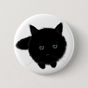 Badge Rond 5 Cm Chat noir