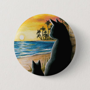 Badge Rond 5 Cm Chat noir 597