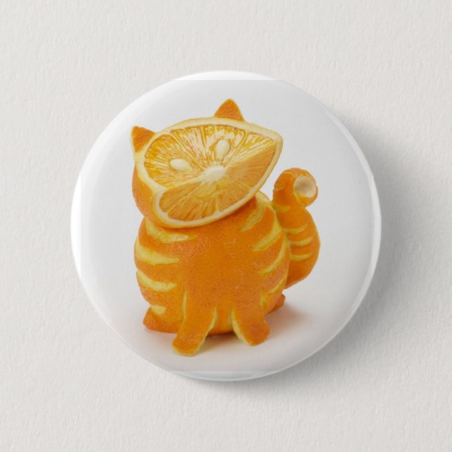 Badge Rond 5 Cm chat orange (Devant)