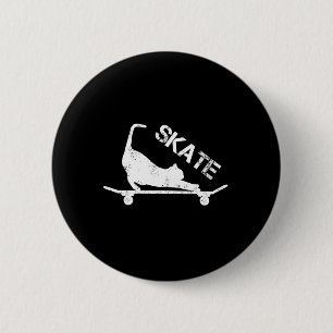 Badge Rond 5 Cm Chat planche à roulettes vintage skateboardeur